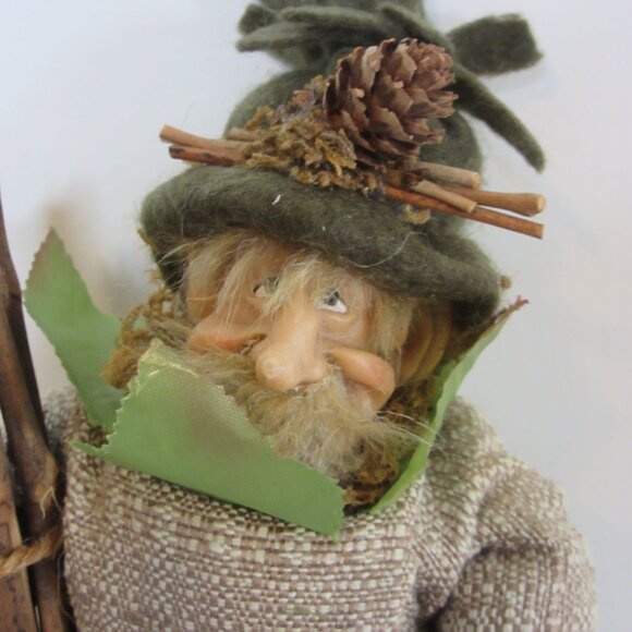 Vintage Fairy Woodland Fantasy Elf Pixie Doll Holiday Christmas Fall 15" - Picture 5 of 8